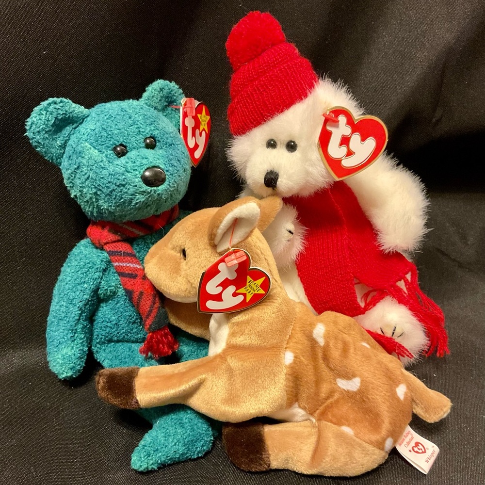 Ty holiday bears and deer trio.